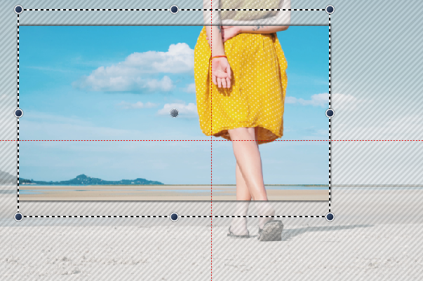 Nur der farbige Bereich wird beim Abspielen angezeigt