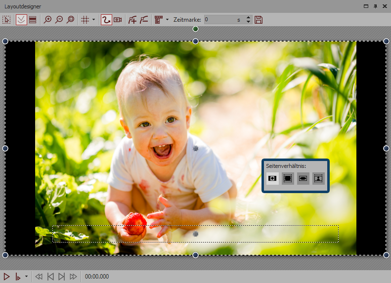Bild in 16:9 Projekt mit Seitenverhältnis "Beibehalten"