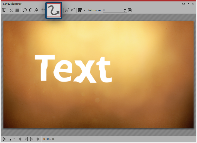 Text-Objekt wird durch Displacement-Effekt verzerrt