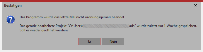 Nicht gespeicherte Show wiederherstellen Nicht gespeicherte Show wiederherstellen