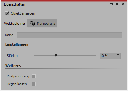 Einstellungen für Weichzeichner