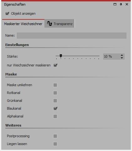 Einstellungen für den Maskierten Weichzeichner