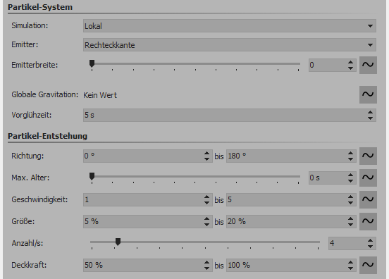 Erste Einstellungen für Partikel-Objekt