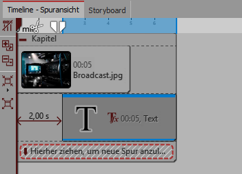 Aufbau in der Timeline