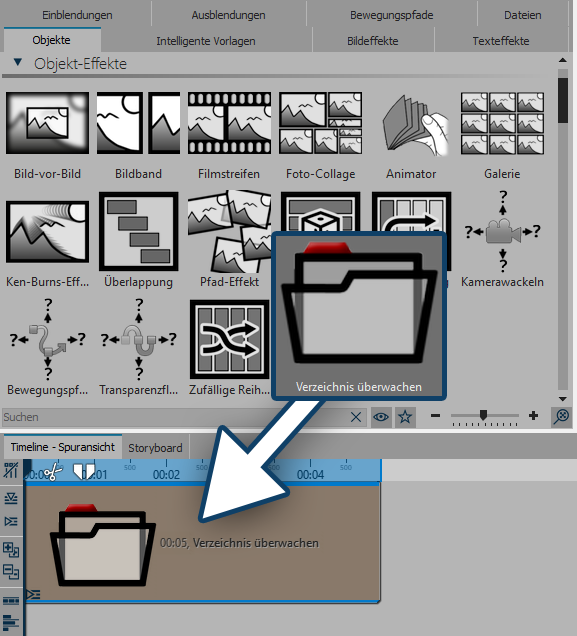 Verzeichnis-überwachen-Effekt einfügen