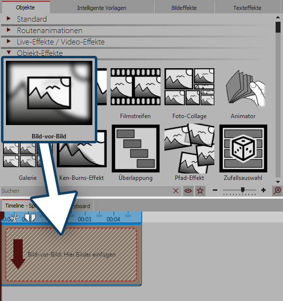 Bild-vor-Bild-Effekt einfügen