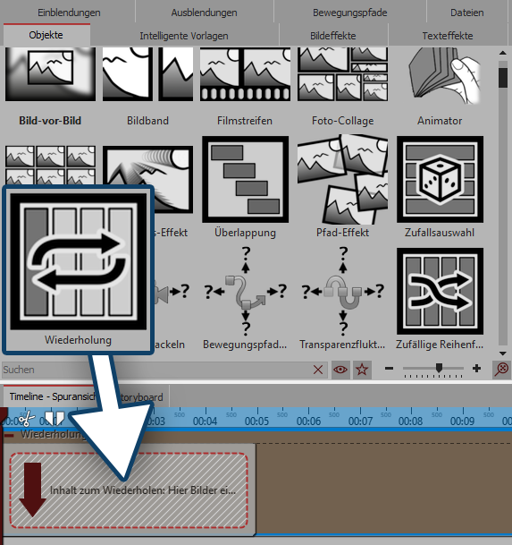 Wiederholungs-Effekt einfügen