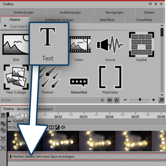 Text unter Video einfügen