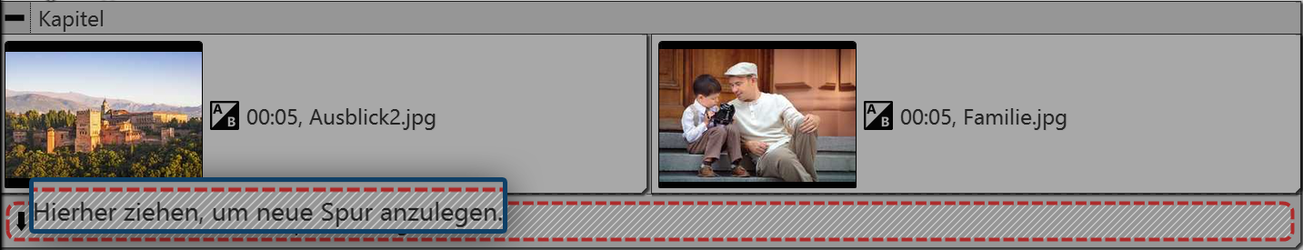 Bilder befinden sich in der ersten Spur