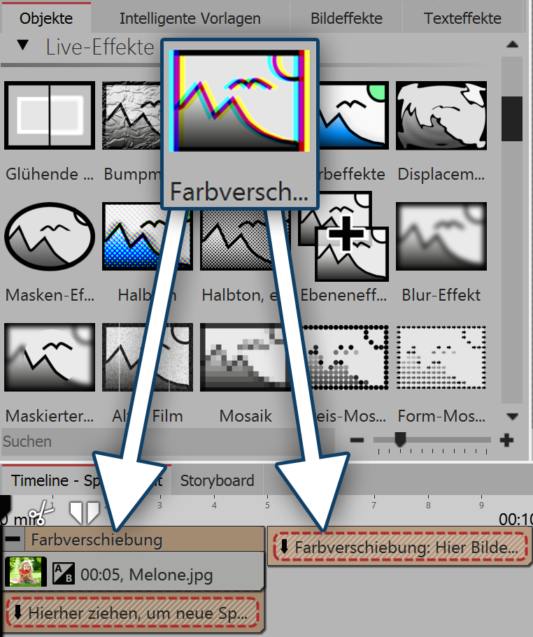 Farbverschiebung einfügen