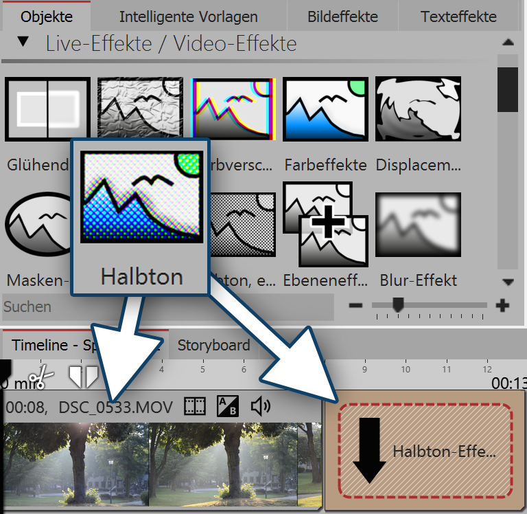 Halbton-Effekt einfügen