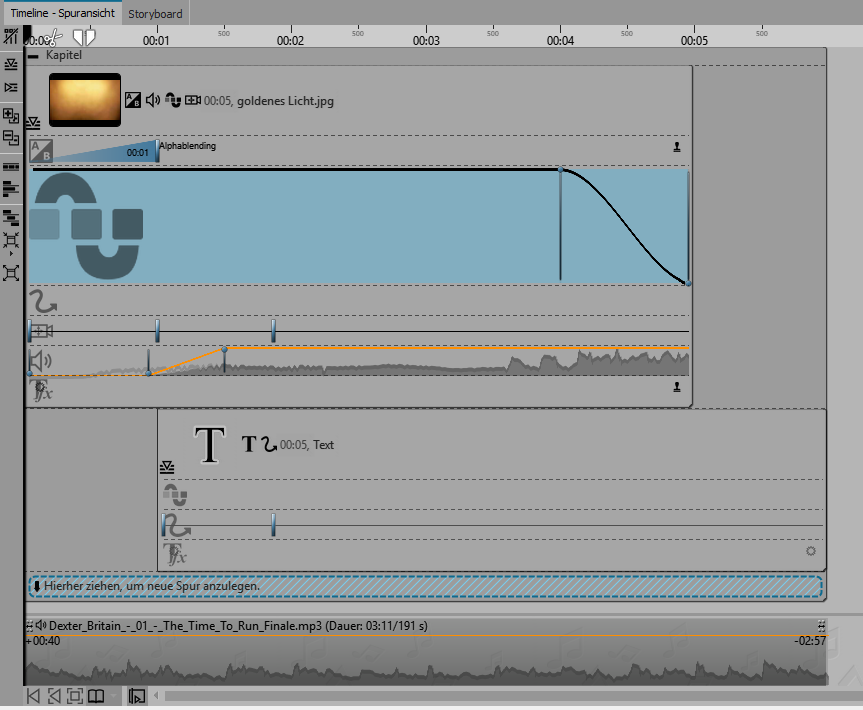 Timeline mit Keyframes
