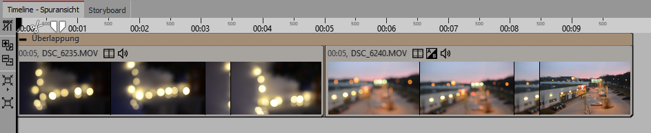Überlappung in der Timeline
