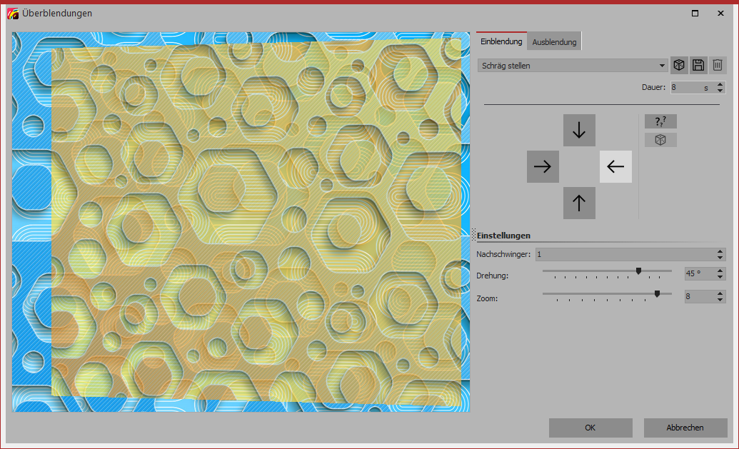 Einblendung anpassen Einblendung anpassen