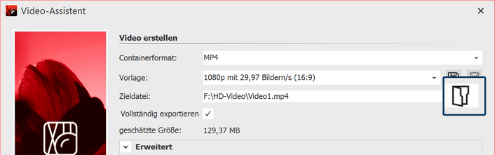 Ordner-Symbol anklicken