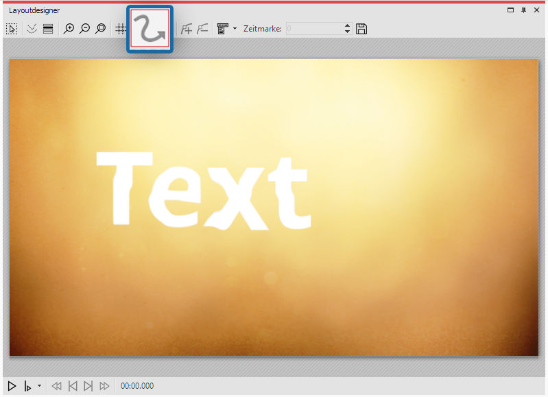 Text-Objekt wird durch Displacement-Effekt verzerrt