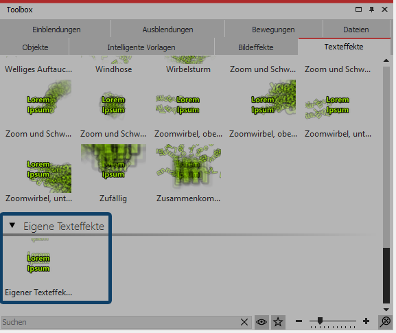 Eigener Texteffekt in der Toolbox