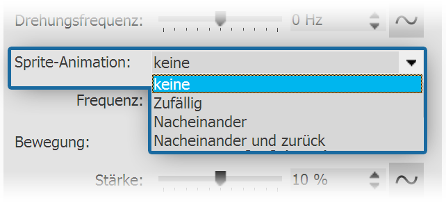Optionen für Sprite-Animation