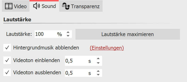 Sound des Videos