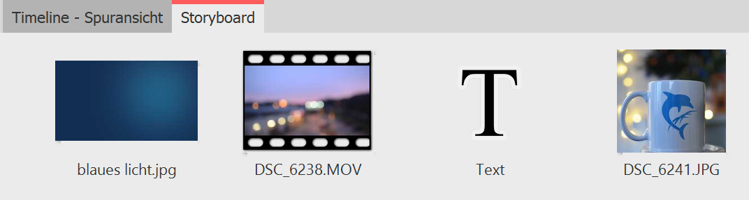 Storyboard-Ansicht in der Timeline