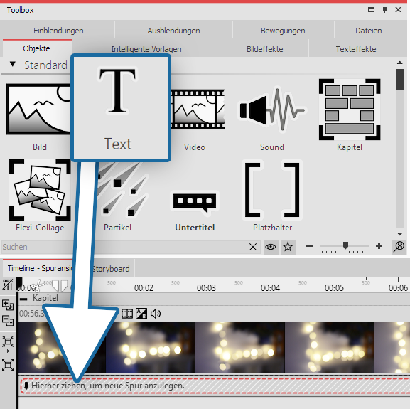 Text unter Video einfügen