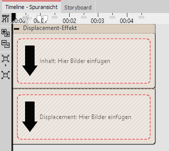 Displacement-Effekt in der Timeline