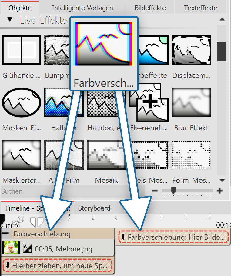 Farbverschiebung einfügen