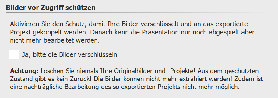 Bilder vor Zugriff schützen