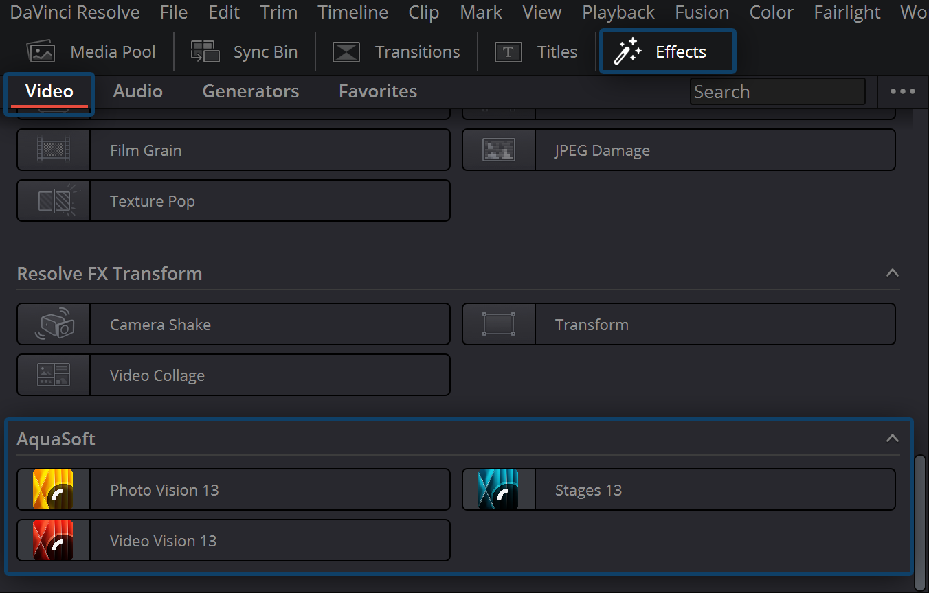 Filter in DaVinci Resolve