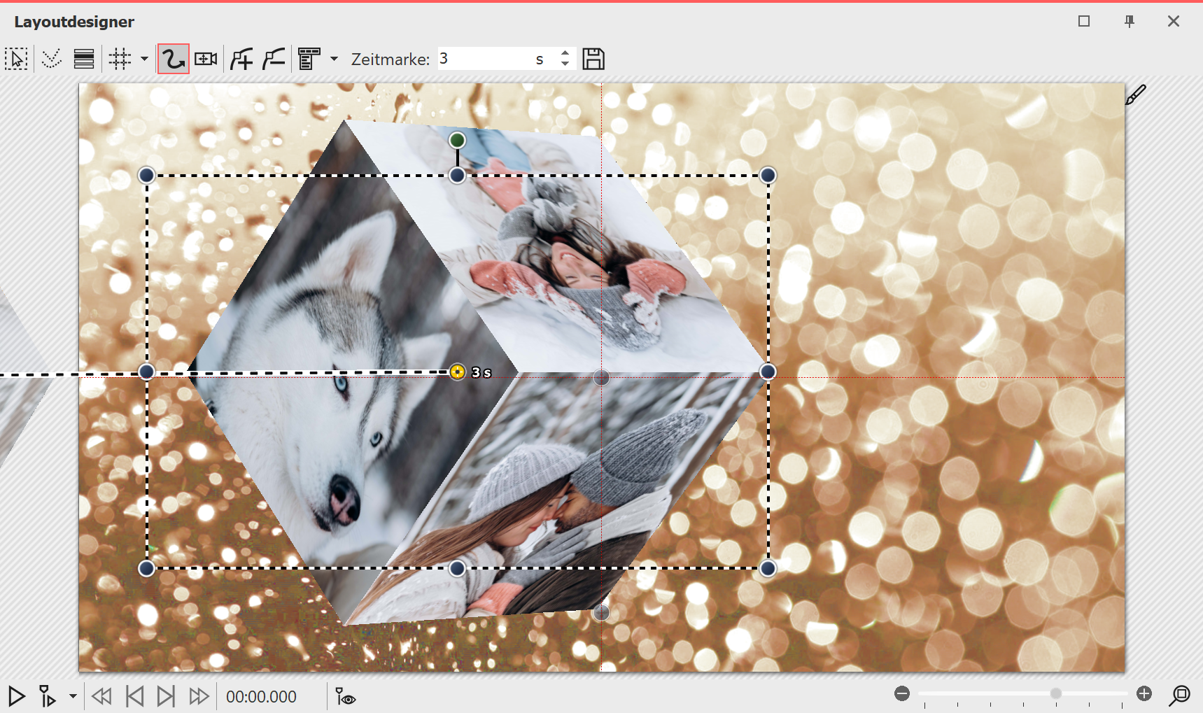 Effekt 3D-Würfel im Layoutdesigner