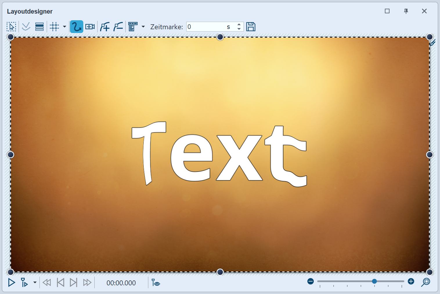 Text-Objekt wird durch Displacement-Effekt verzerrt