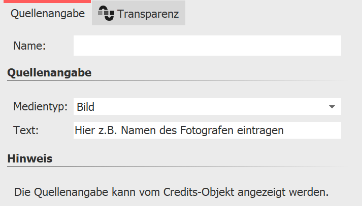 Eigenschaften Quellenangabe-Objekt