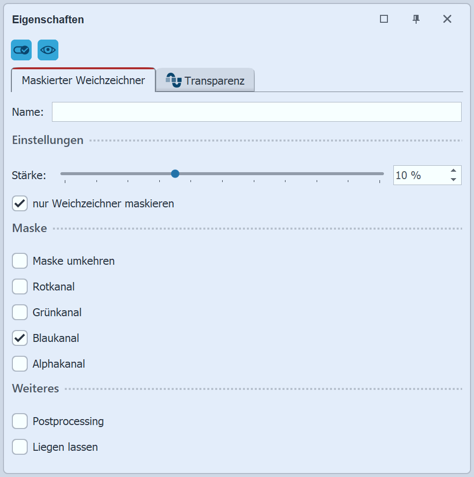 Einstellungen für den Maskierten Weichzeichner
