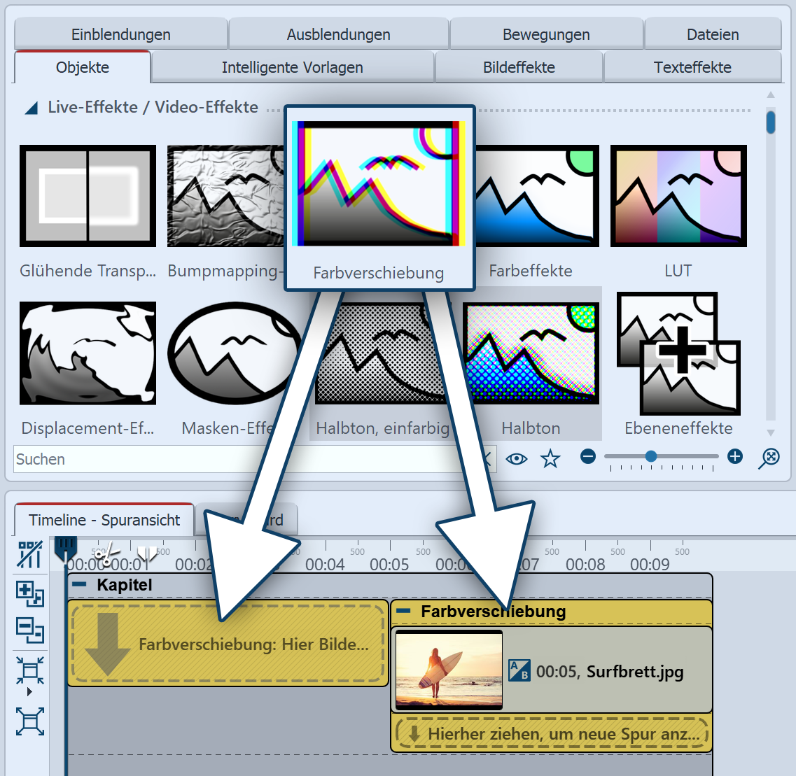 Farbverschiebung einfügen