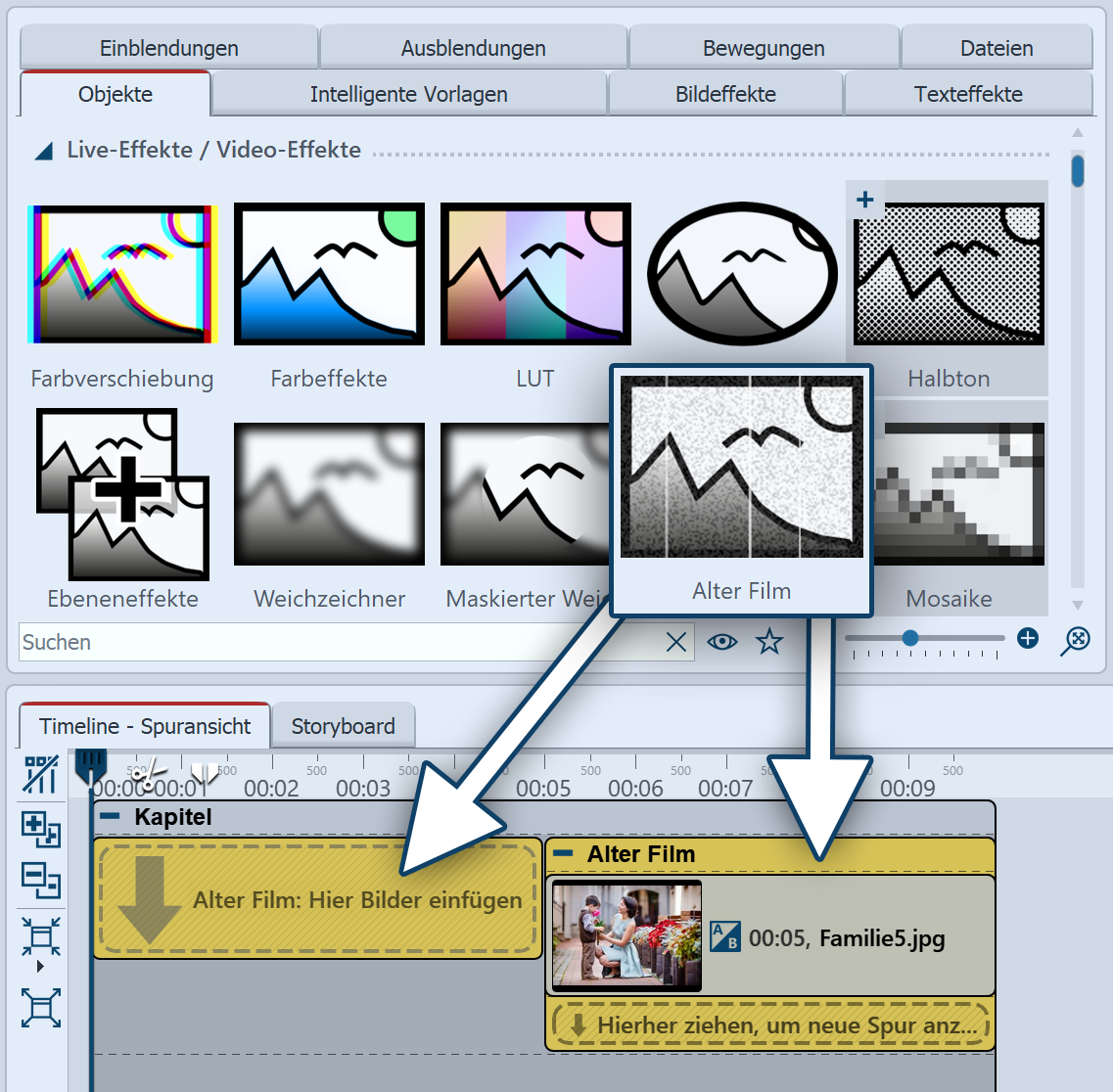 Alter-Film-Effekt einfügen
