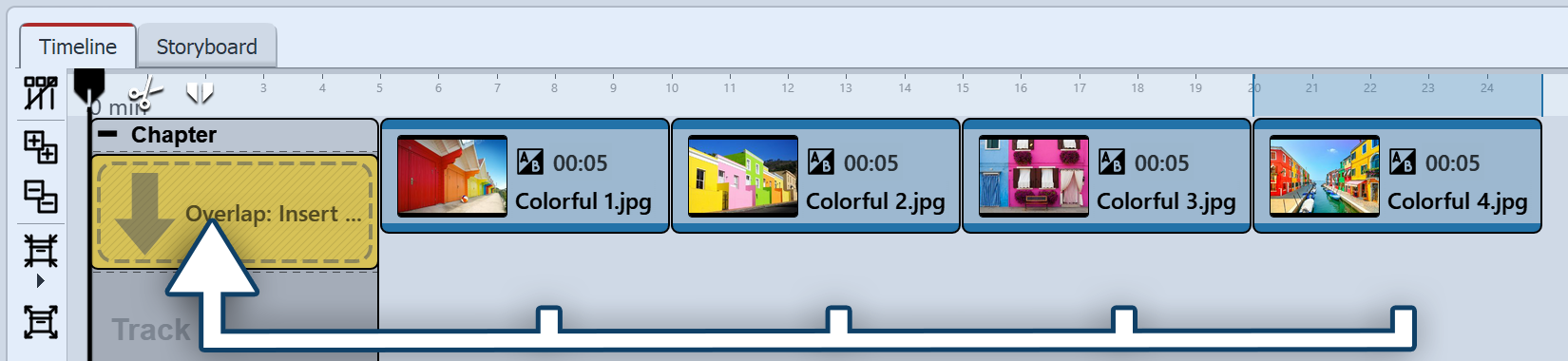 Dragging all images into the effect Dragging all images into the effect