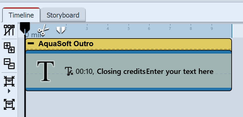 Opened AquaSoft Outro object Opened AquaSoft Outro object