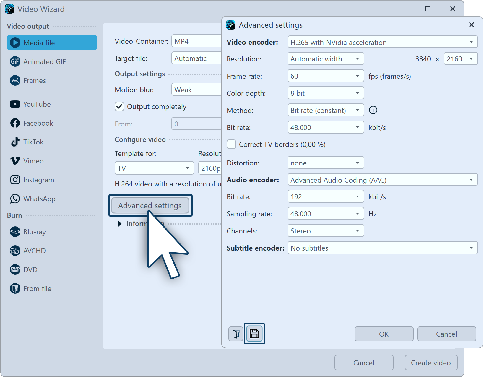 Save export template