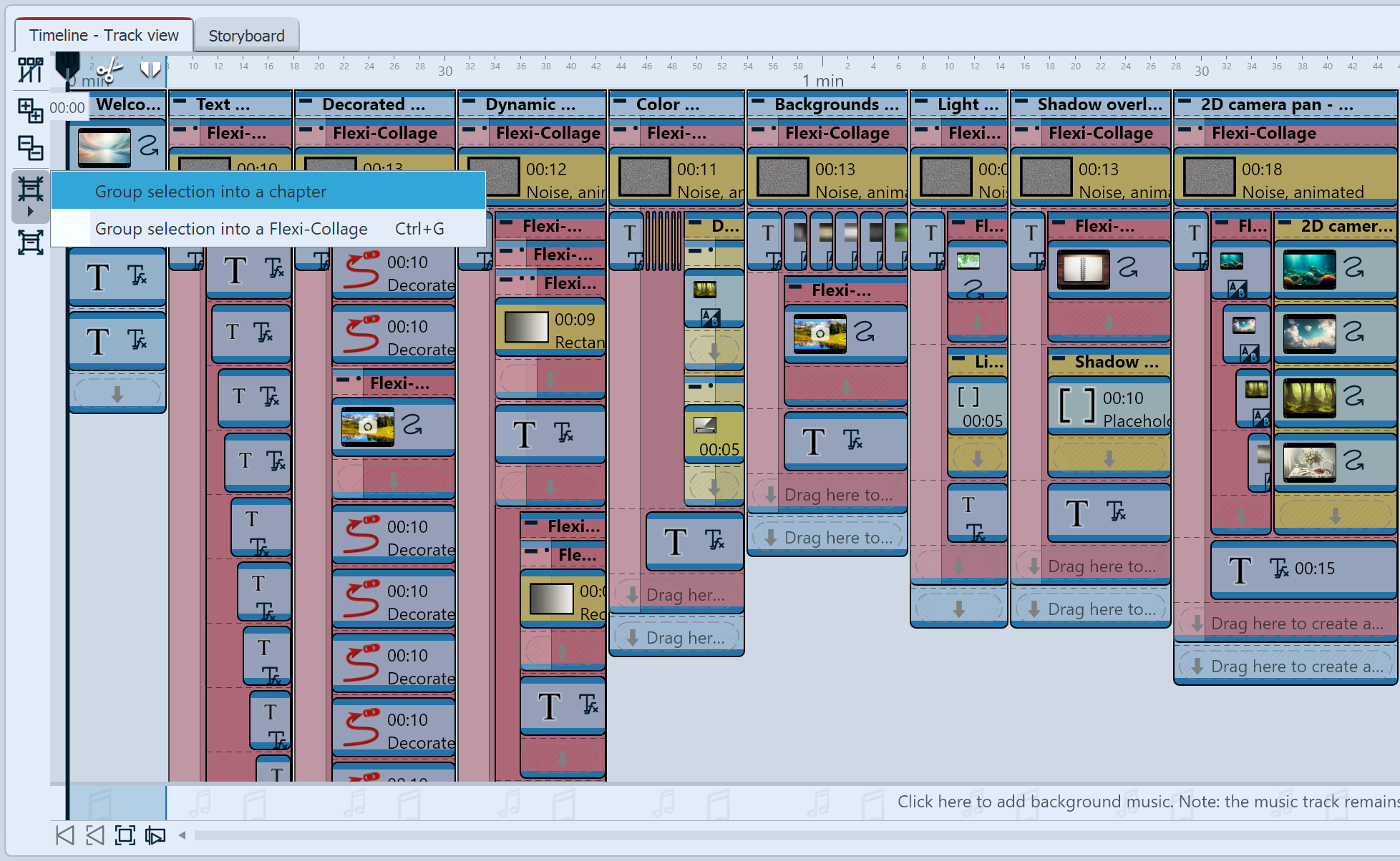 Pack selected project into chapter