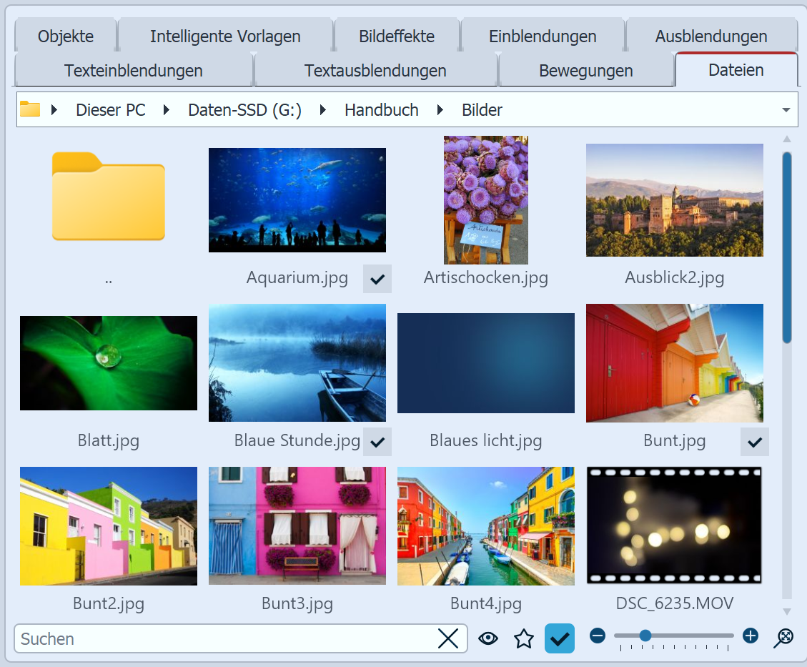 Datei-Browser in der Toolbox