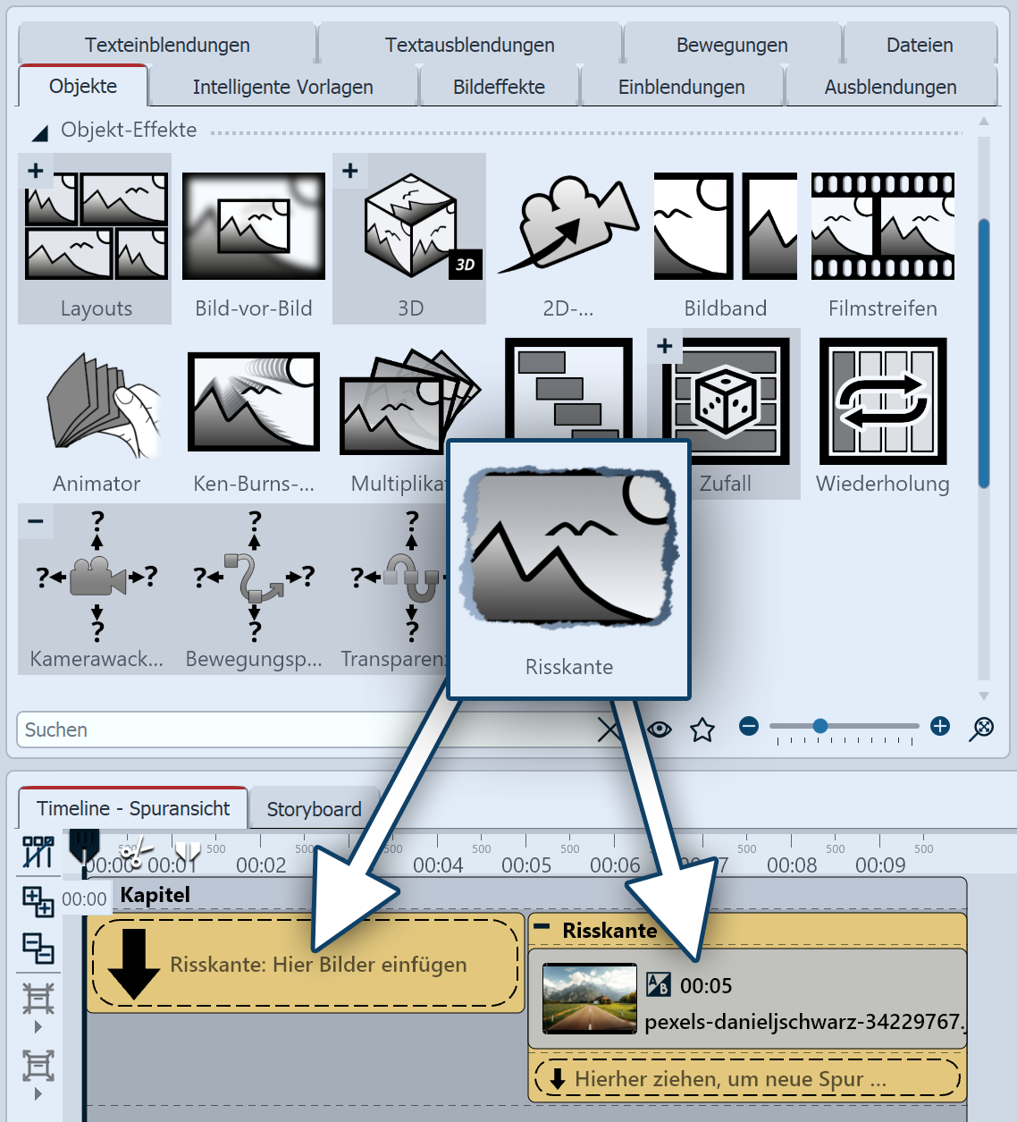 Risskanten-Effekt einfügen