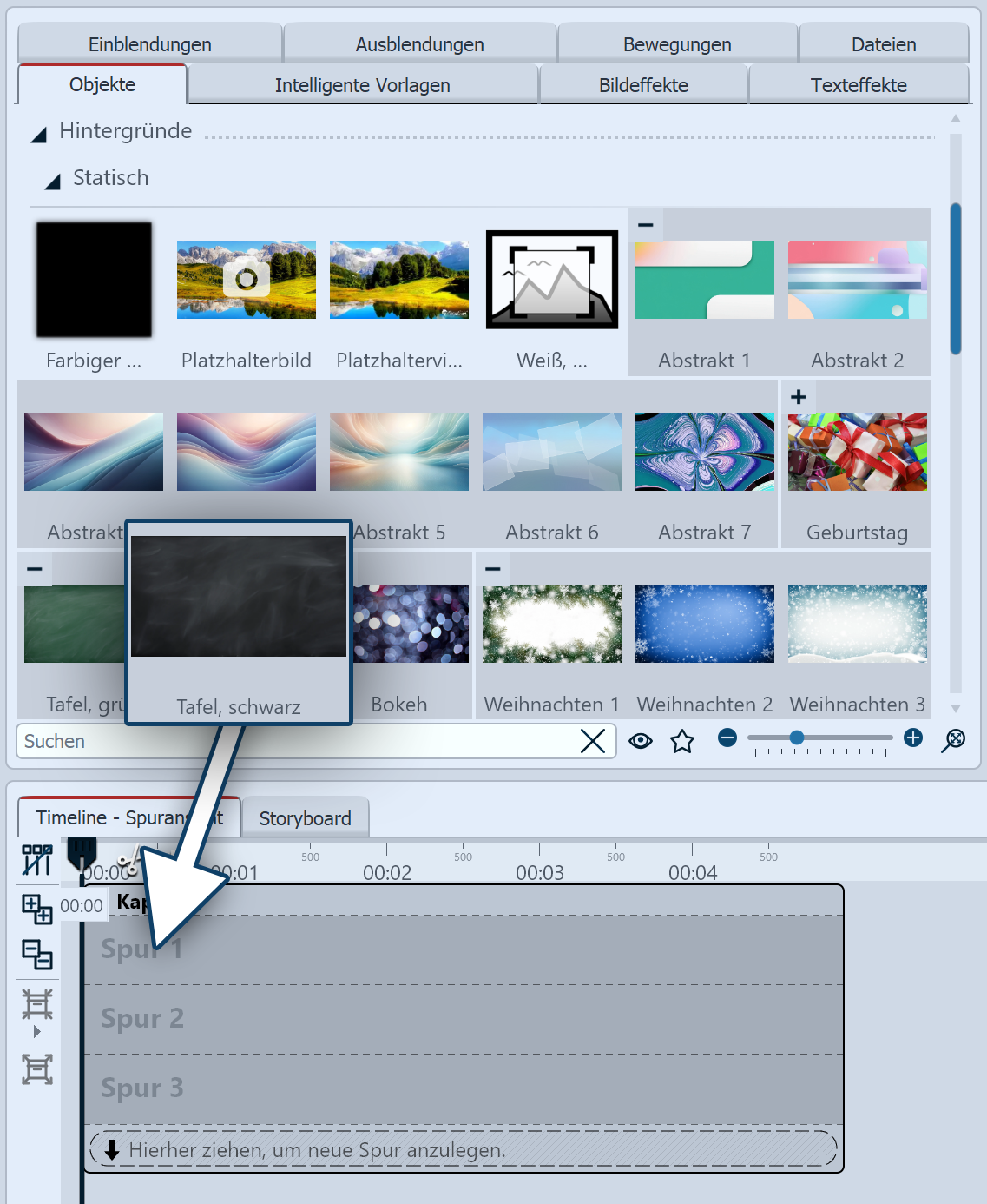 Hintergrundbild in das Kapitel ziehen