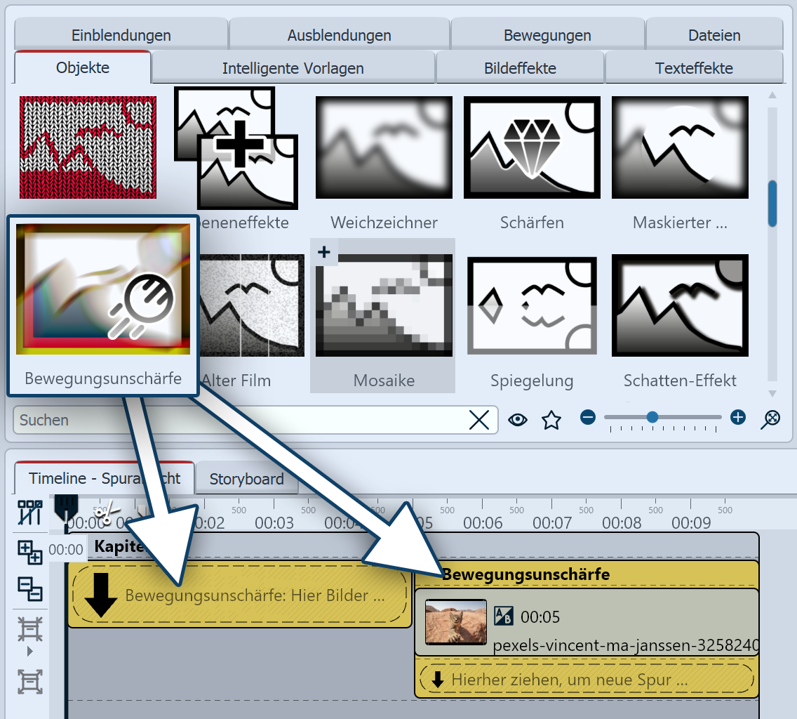 Bewegungsunschärfe einfügen