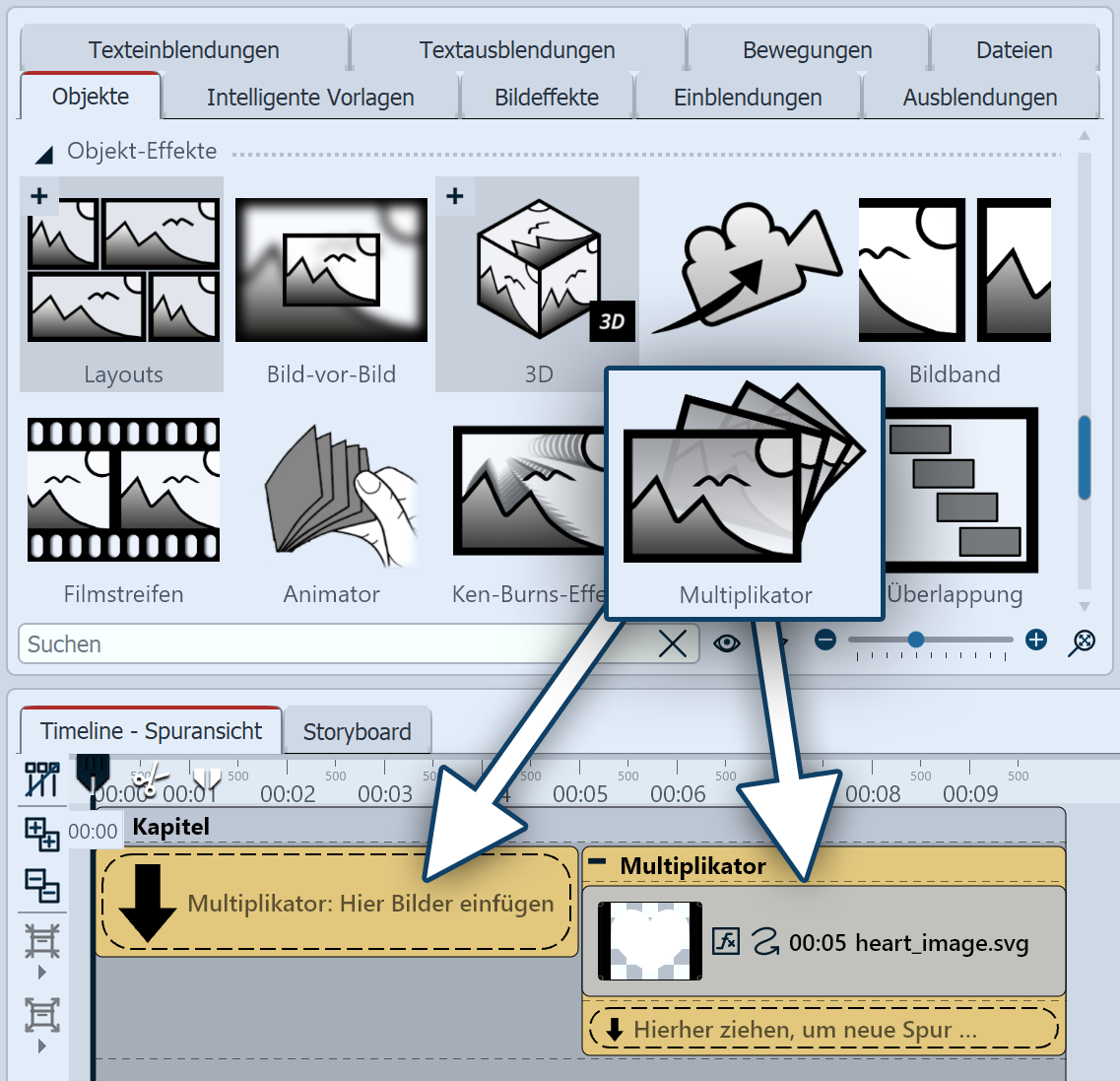 Multiplikator einfügen