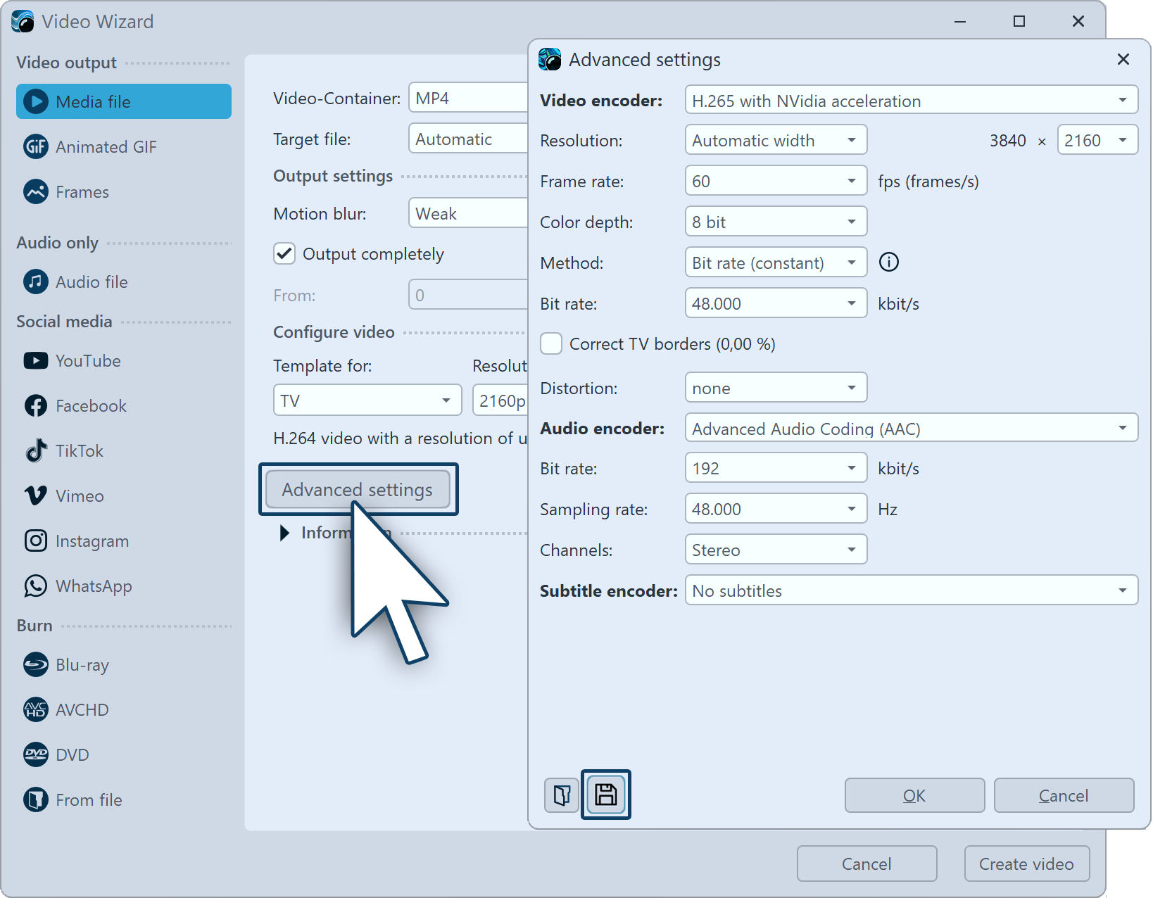 Save export template