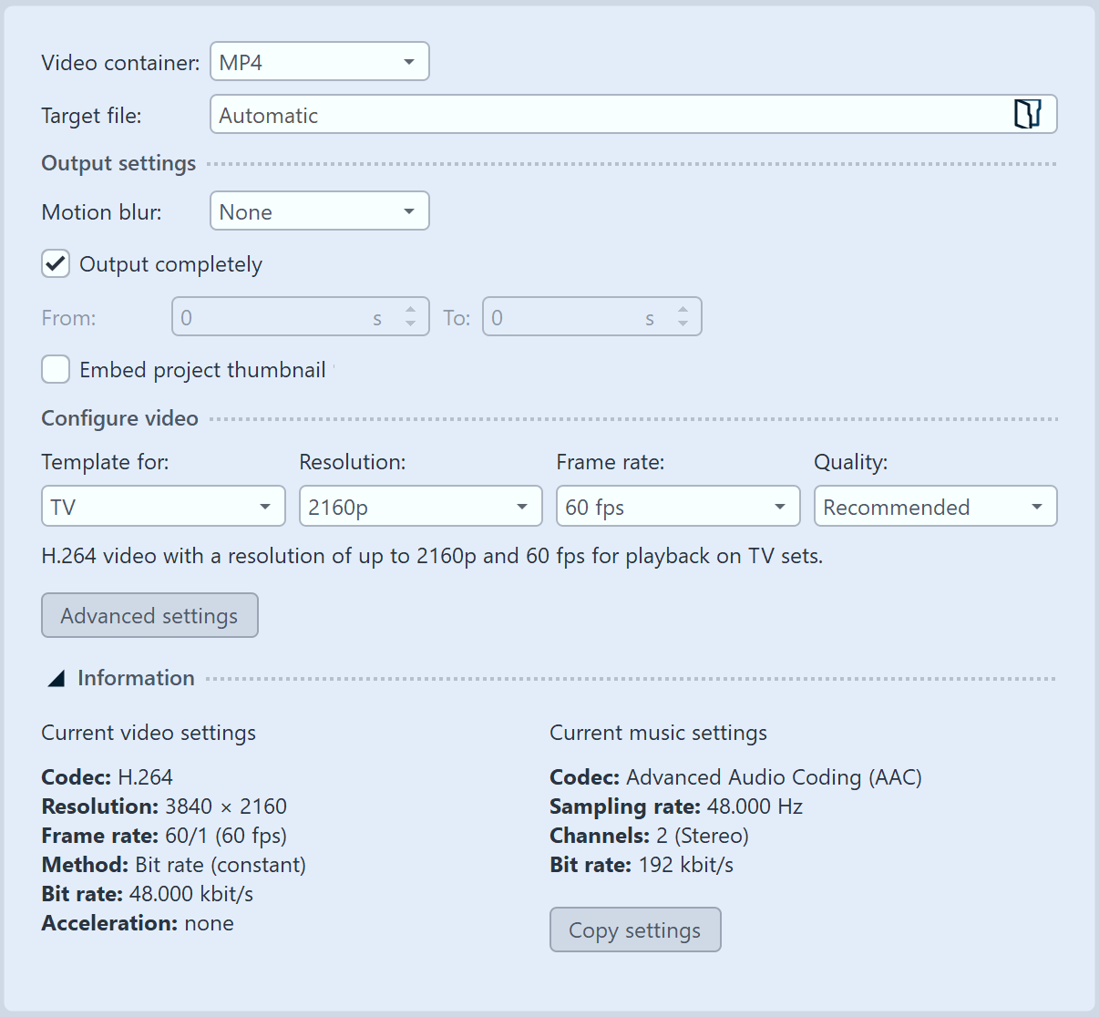 Video Wizard with information