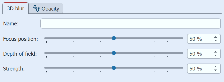 Settings for 3D Blur