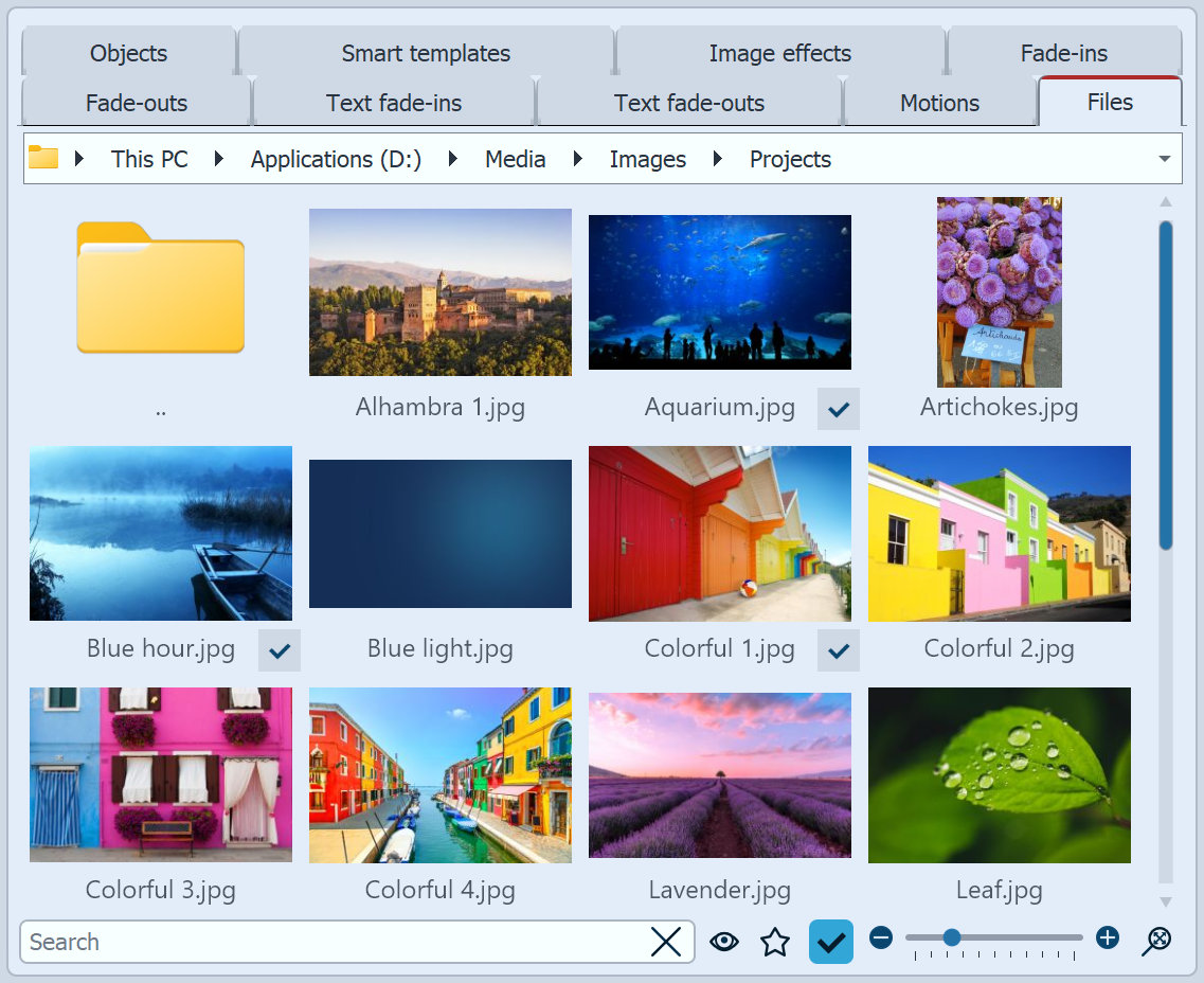 File browser in the Toolbox