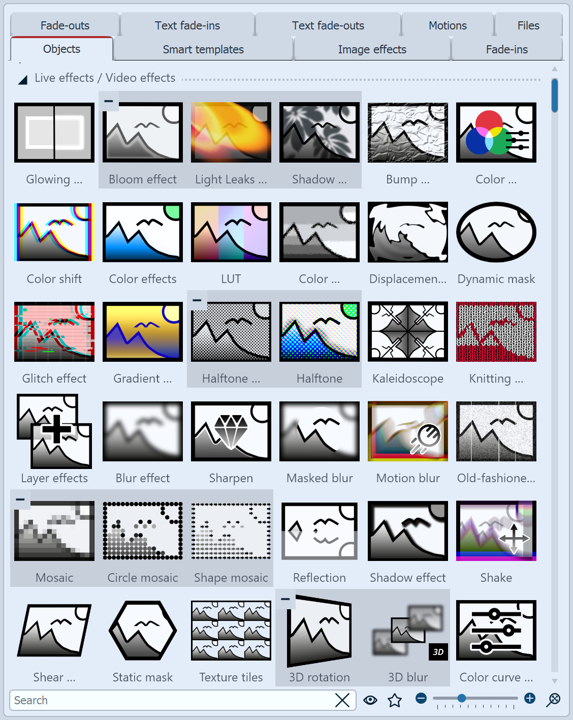 Live effects in the Toolbox