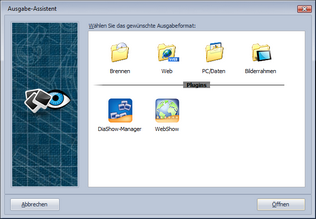 Startansicht des Ausgabe-Assistenten
